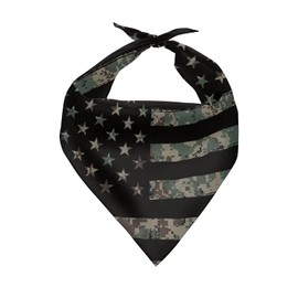 Snilety Dog Bandanas Camo American Flag Triangle Bibs Black Scarf Accessories for Boy Soft Handkerchief Pet Saliva Towel