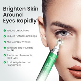 BAOVERI 5% Caffeine Eye Serum. Caffeine Eye Cream with 360° Massage Ball Reduce Wrinkles and Fine Lines, Bags under eyes