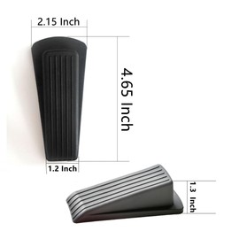 Door Stop, Door Stopper, Door Wedge, 6 Pack Rubber Door Stopper, Rubber Door Stops for Bottom of Door, Works on All Floor Types (Black Grey)
