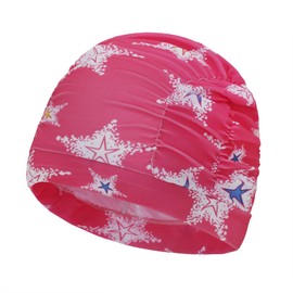 Long Hair Swim Cap for Women Youth Girls Ladies Large Pleated Swimming Cap Anti-Slip Hotel Spa Swimming Pool Cap Elastic Turban Water Sports Beach Surfing Beanie Hat- Fits Short, Medium, Long Hair