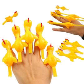 Slingshot Chicken Flying Finger Toy, Chicken Shooting Game Toy, Decompression Toy For Kids & Adults Reduce Stress, Fidget Toys:_Orange_5pcs