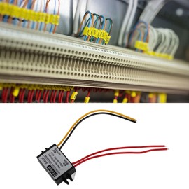 SALUTUYA 10-28V to DC 12V Step-Down Converter Regulator IP67 Waterproof Step-Down Converter Power Supply Module Flame Retardant Plastic Housing Voltage Converter for Car Engine Router (5A)