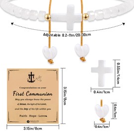 Smilelife First Communion Gifts for Boys and Girls, Women - Inspirational Cross Bracelet with Blessing Card