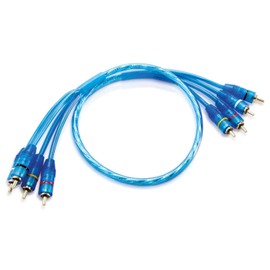 Sinustec 14197 RCA-08-4 RCA Cable 4-Channel 80 cm Length Blue Transparent