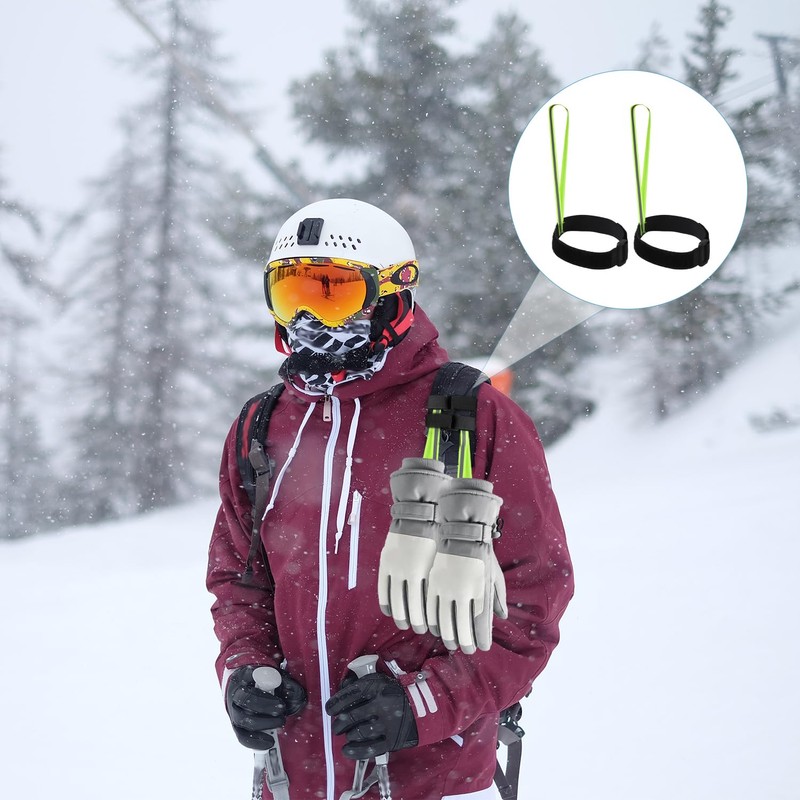 PEUTIER 4pcs Glove Strap, Adjustable Ski Glove Wrist Straps Ski