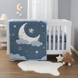 The Peanutshell 3 Piece Celestial Serenity Baby Crib Bedding Set Boy Nursery Decor Boy Crib Comforter Set, Boho Neutral Quilt and Accessories, Gender 
