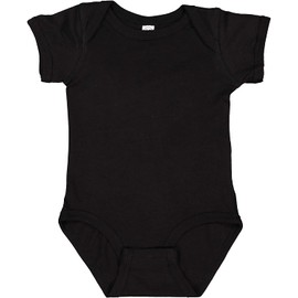 Rabbit Skins Infant Fine Jersey Lap Shoulder Bodysuit (Black) (NB)