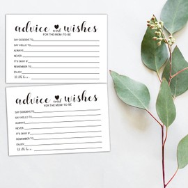 KRUCVOJO 50 Advice and Wishes Cards for the Mom-to-Be - New Parent Advice Cards For Baby Shower Game Activities Ideas, Fun Baby Shower Game Simple New Mom and Dad Large Keepsake,4 x 6 Inches.