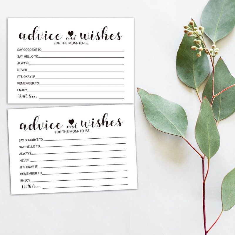 KRUCVOJO 50 Advice and Wishes Cards for the Mom-to-Be -