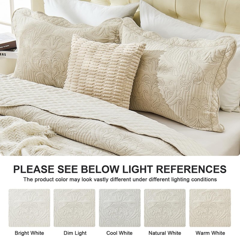 DaisyHuang Oversized King Bedspread 120×118,4 Piece Light Beige