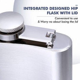 LIHAO 10OZ Hip Flask with Funnel Stainless Steel Portable Pocket Flask Leak-proof