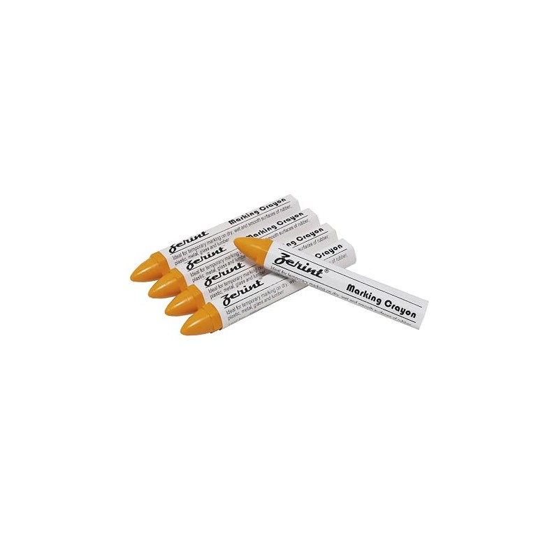 ZERINT Industrial Wax Marking Crayons - Yellow (5-Pack) for Tires,