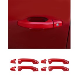 DSWSQ Door Handle Covers Decor Trim Compatible with 2014-2018 Chevy Silverado GMC Sierra/Tahoe GMC Yukon 2014-2018 Outside Door Accessories, Red
