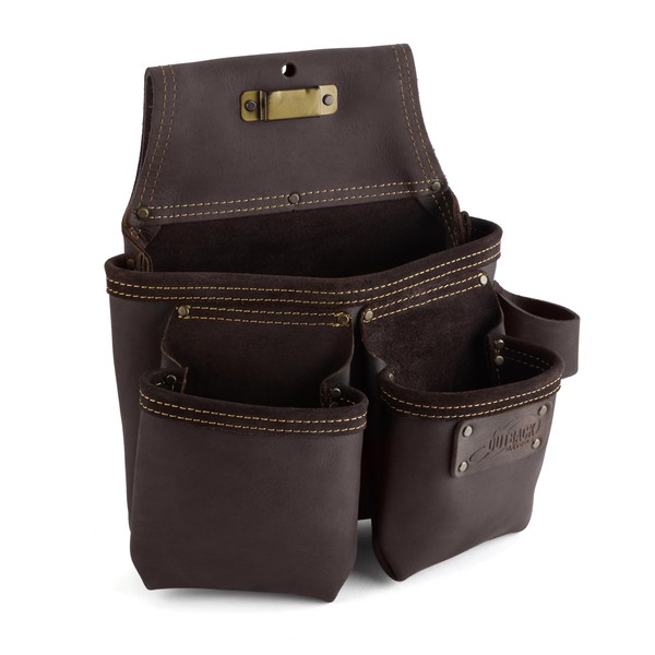 OX Pro Framer's Tool Bag, Oil-Tanned Leather, 3 Pouch