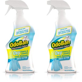 OdoBan Ready-to-Use Oxy Fabric and Laundry Stain Remover, Triple Action Stain Eliminator, 2-Pack, 32 Ounce Spray Each