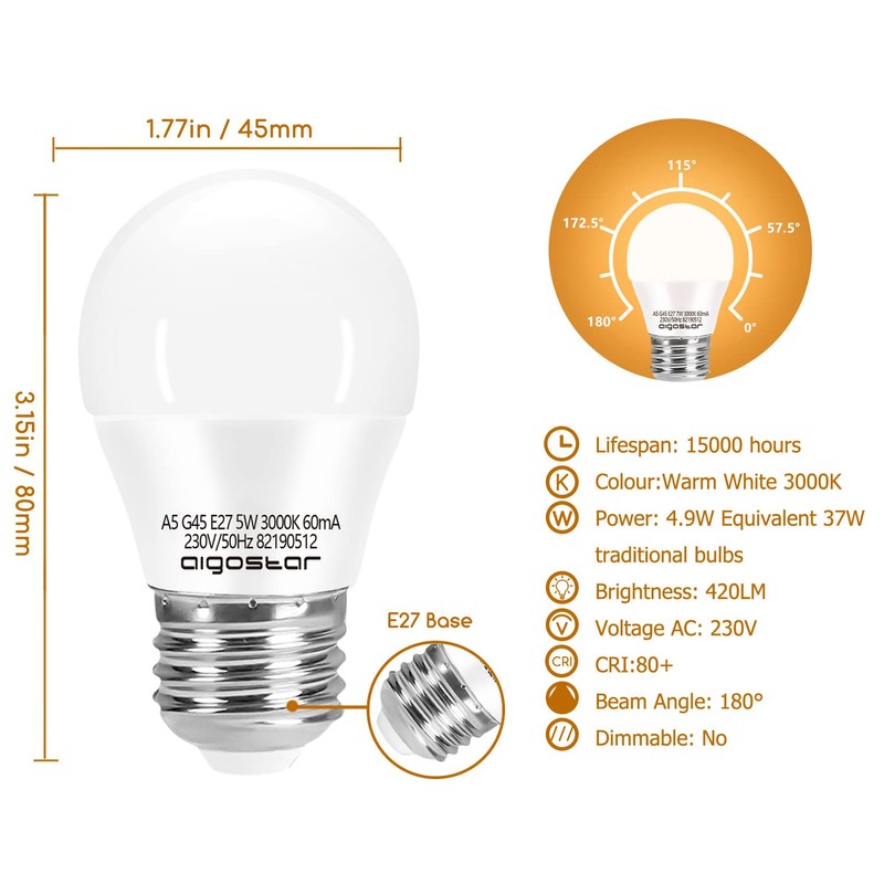 LED G45 E14/E27.