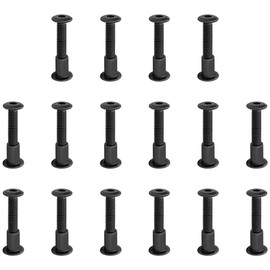 16 Sets Black Hex Socket Nut & Bolt,Furniture Connection Bolts Screws Nuts (M6x35mm)