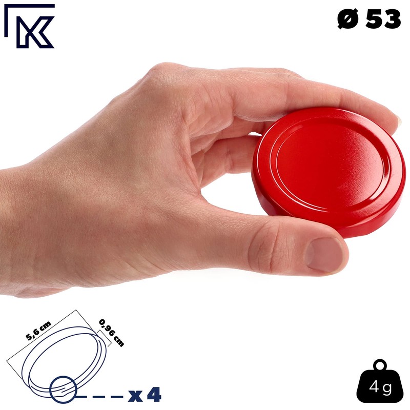 KADAX Screw Cap fi53mm Twist Off Metal Lid Set Fits