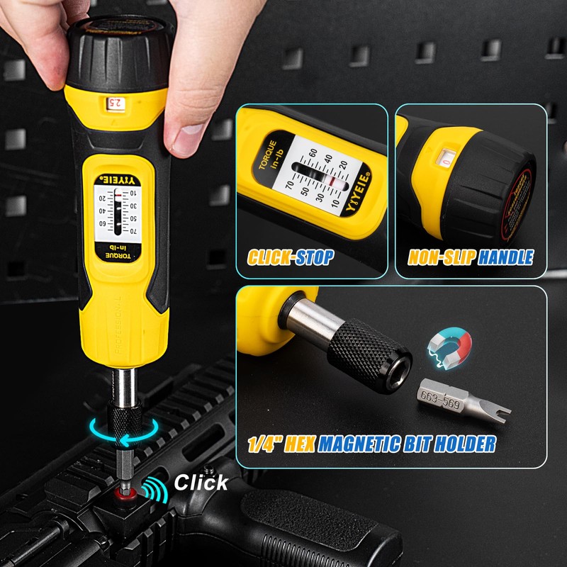 YIYEIE 90Pcs Master Torque Screwdriver Set, 10-70 IN.LB, Inch Pound