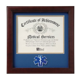 Allied Frame US EMS Certificate of Achievement Picture Frame with Medallion - 8 x 10 Inch Opening
