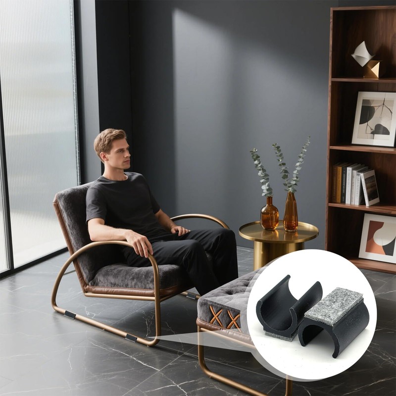 Felt gliders for cantilever chairs, 16 pieces, clamping shell gliders,
