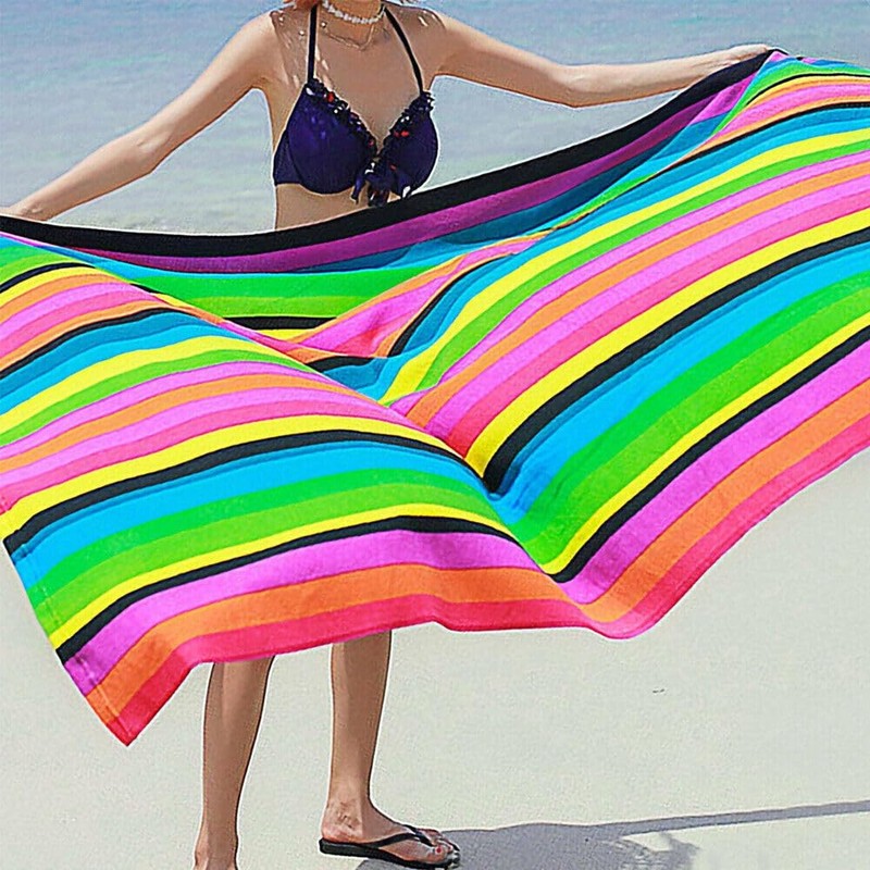 Yunzhou Striped Extra Large Microfibre Lightweight Beach Towel Quick Dry