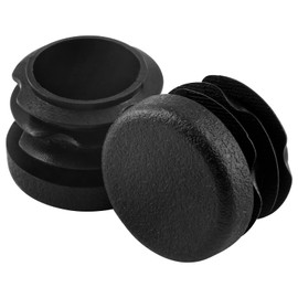 Jiozermi 50 Pcs 3/4" Round Plastic Plug, Black Round Plastic End Cap Furniture Finishing Plug for Pipe Post, Chairs and Furniture