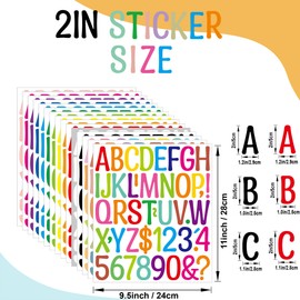 30 Sheets Large Alphabet Sticker 2 Inch Self Adhesive Letters Stick on Vinyl Letters Alphabet Stickers for Water Bottles Mailbox Number Address Craft Scrapbooking Bulletin Board Decor Pastel