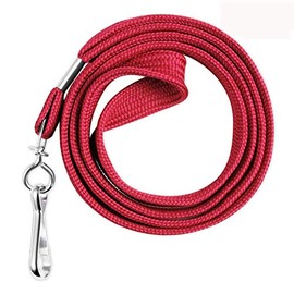 HOSL 100 Pack Badge Lanyards Office Lanyard ID Card Lanyards Business Card Lanyards Economy Students Lanyards Employee Lanyards Round 36" with Swivel Hook (Wide Red)