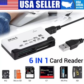 for Windows, macOS, Linux, and more Card Reader USB 2.0 Micro SD TF CF Smart Memory Adapter Laptop Computer