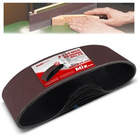 6 x 48 Inch 150 x 1220 mm Sanding Belts Set - 10-Pack with 80/120/150/240/400 Grits, Aluminum Oxide Abrasive Belts for Woodworking
