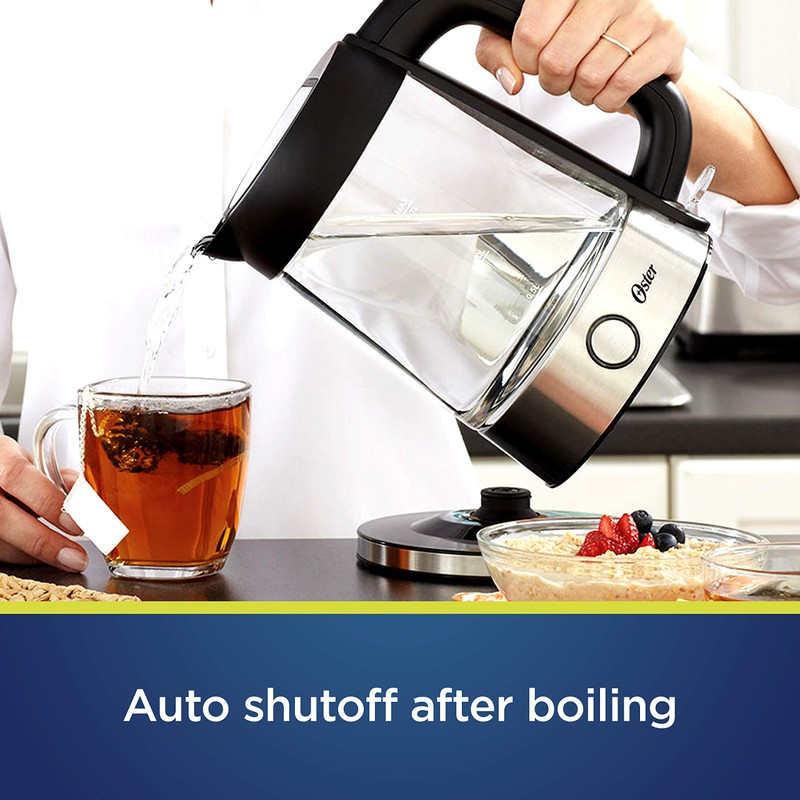 Mr. Coffee Oster BVSTKT7098-000 Kettle, 1.7 Liter, Clear/Stainless.