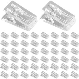 fogman Plastic Mini Transparent Clips, Office, School, Exhibition, Decoration, Simple, Set of 50 (No Tape)