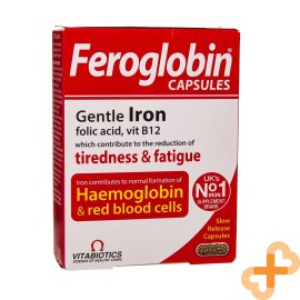 VITABIOTICS FEROGLOBIN B12 Iron Supplement 30 Capsules Tiredness Fatigue