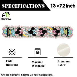 Easter Table Runner Cartoon Mouse He is Risen Kitchen Dining Table Centerpiece Peeps Spring Bunny Egg Decor Happy Easter Decorations for Home Party-72 Inches Long