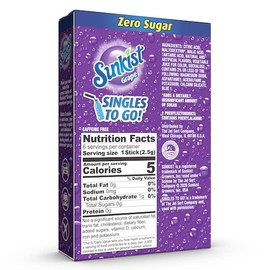 SINGLES TO GO! Sunkist Drink Mix Grape, 3 Boxes with 6 Packets Each - 18 Total Servings - 0.18 Ounce (Pack of 3)