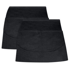 Pack of 2 Unisex Waist Aprons – 100% Combed Cotton - Professional Heavy Duty Grade – Thick Fabric Construction – Two Large Front Pockets – Fade Resistant – Classic Black Waist Apron