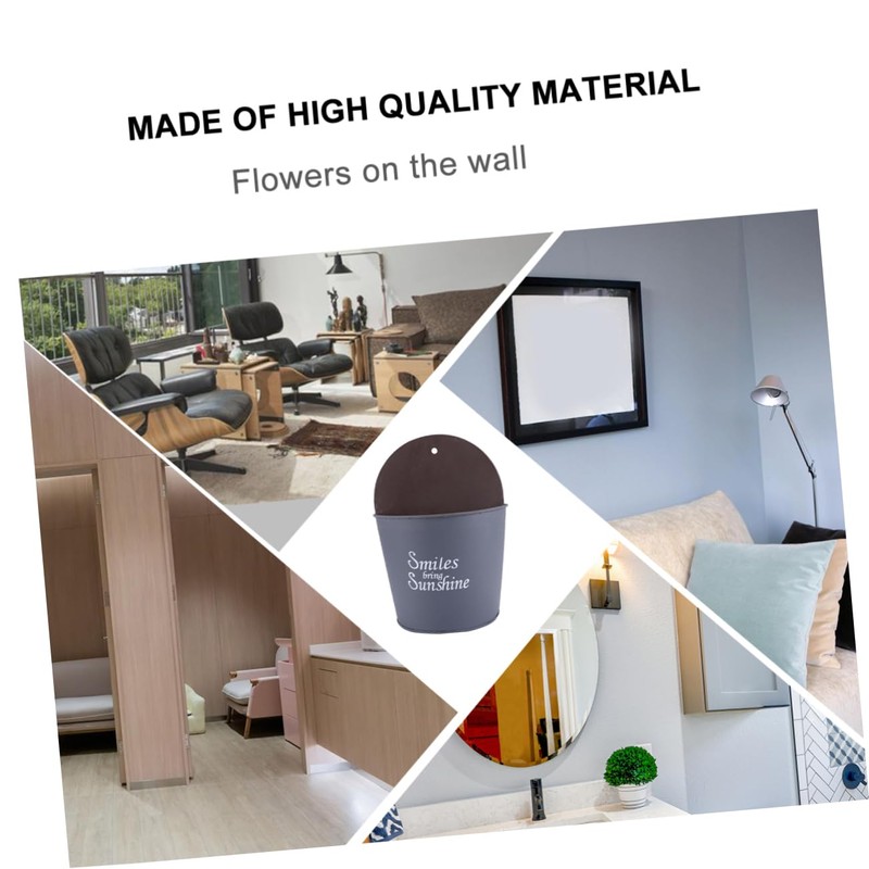 KONTONTY Iron Wall Pocket Planter Half Round Hanging Planters for
