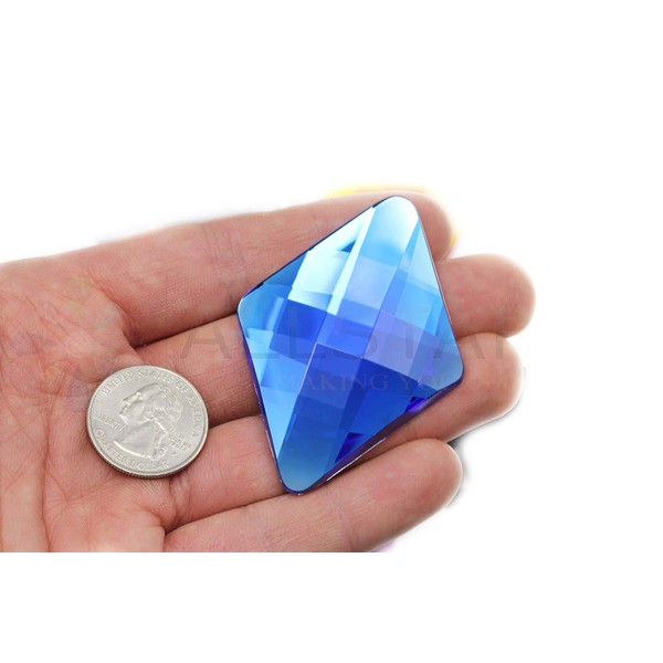 67x48mm Blue Sapphire H104 Flat Back Large Diamond Gems High