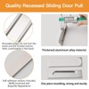 MOROBOR Self-Stick Rectangular Sliding Door Pulls, 2pcs Aluminum Alloy Flush