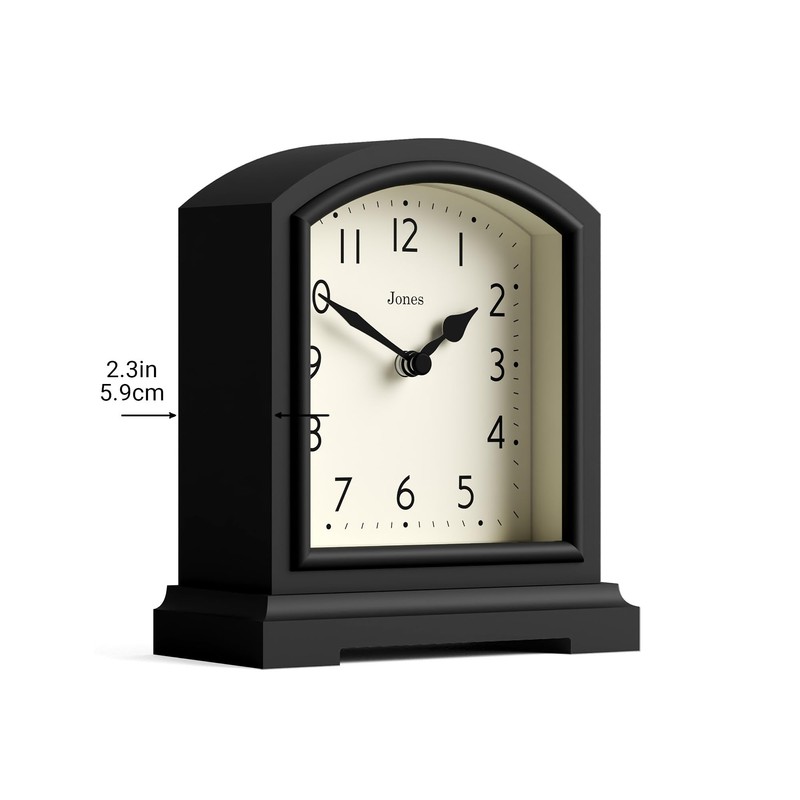 JONES CLOCKS® Tavern Mantel Clock | Small Modern Arch top
