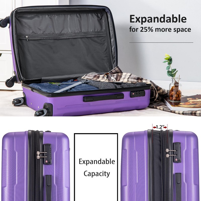 Udorich Expandable Lightweight Spinner Wheel Luggage Set, for Stress-Free Travels,