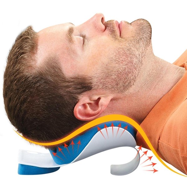 BodyHealt Neck and Shoulder Relaxer - Cervical Traction Device for Spine Alignment. Neck Stretcher for TMJ Pain Relief. Chiropractic Pillow, Neck Muscle Tension Reliever for Muscle Pain & Neck Support