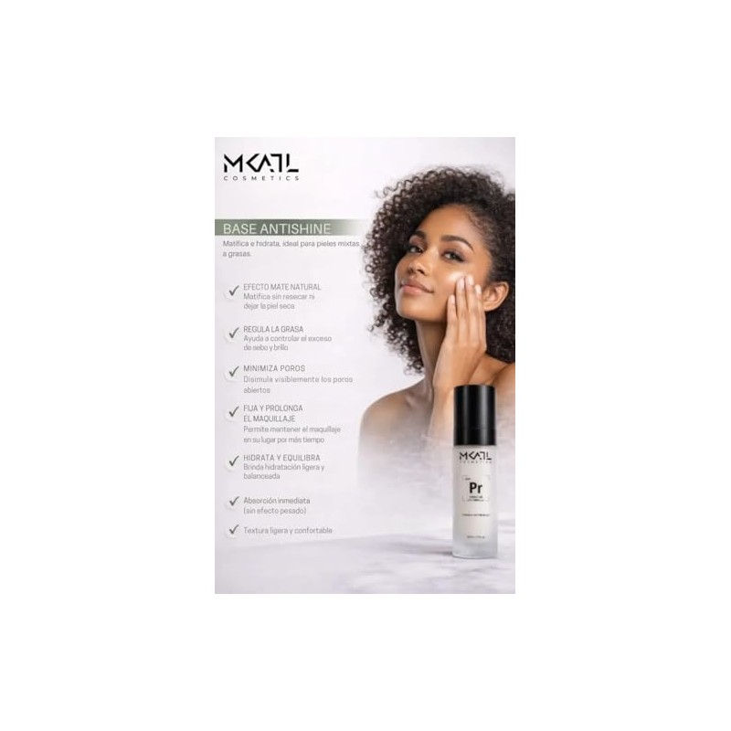 Primer Glow Hidratante 30ml Profesional Prebase Iluminadora con Vitamina E