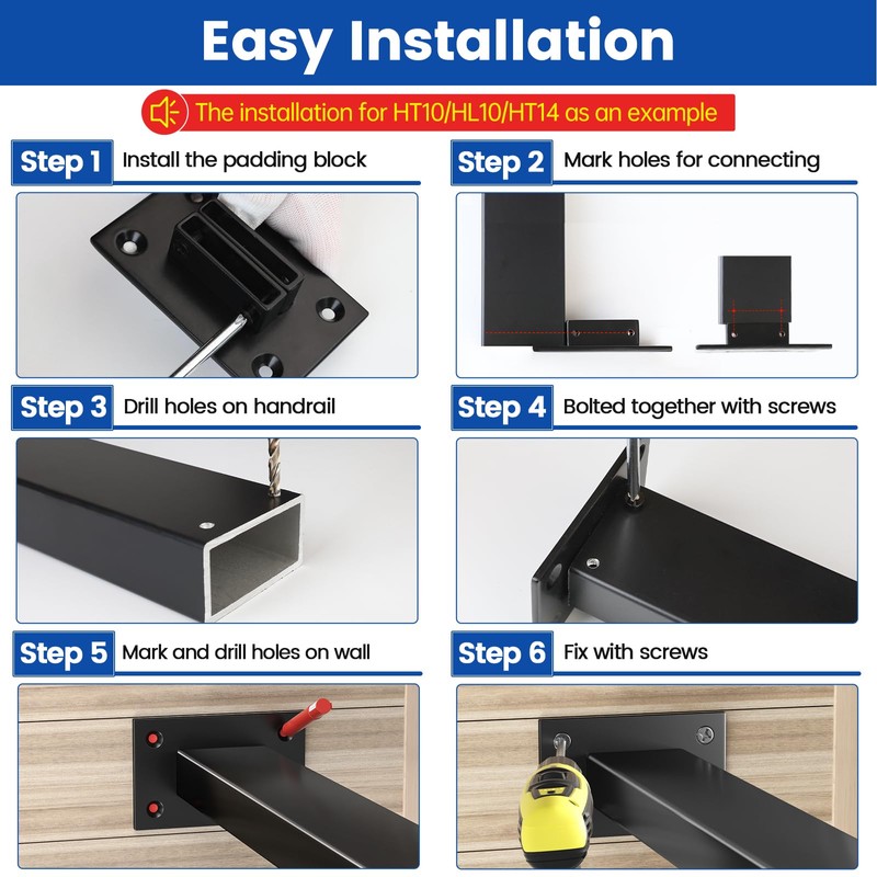 Muzata HT10 HL10 HT14 HL11 HL12 Flat Handrail Accessories -