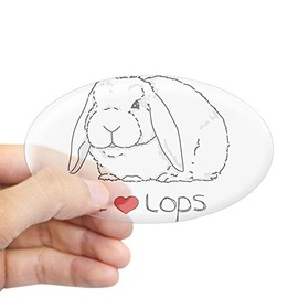 CafePress I Love Lops 2 Rectangle Sticker Oval Bumper Sticker, Euro Oval Car Decal