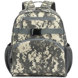 FlowFly Kids Backpack for Toddler Boys Girls, Simple Lightweight Bookbag for Daycare Kindergarten Elementary School Travel, Small Modern Bag (Medium 15''), Digital Camo