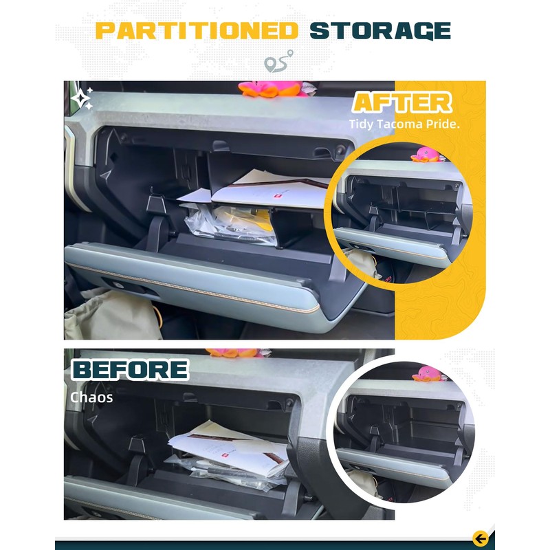 Trumgeta Glove Box Organizer Fit for 2024 2025 2026 Toyota