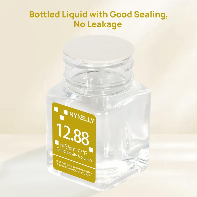 Nynelly 12.88 mS/cm Calibration Solution for Precise Calibration Salinity Tester,