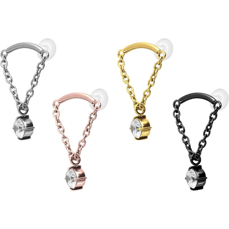 PIERCINGLINE PTFE Labret with Internal Thread + Titanium Attachment Bow